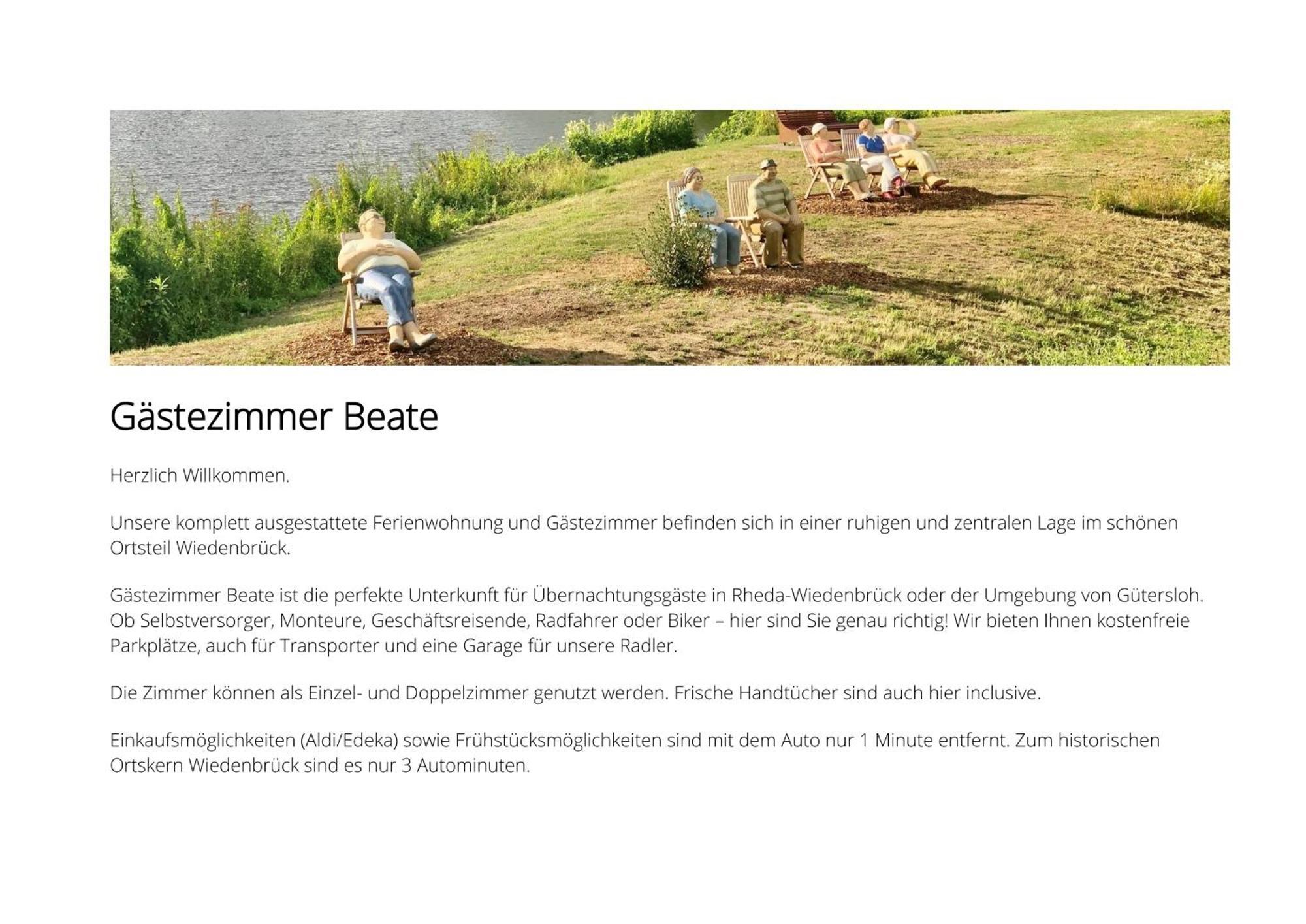 Gaestezimmer Beate Und Ferienwohnung Rheda Wiedenbrueck Екстериор снимка